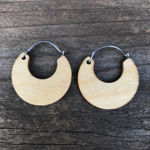 Small Wooden Hoop Earring