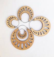 Load image into Gallery viewer, Wooden Geometric Hoop Earring