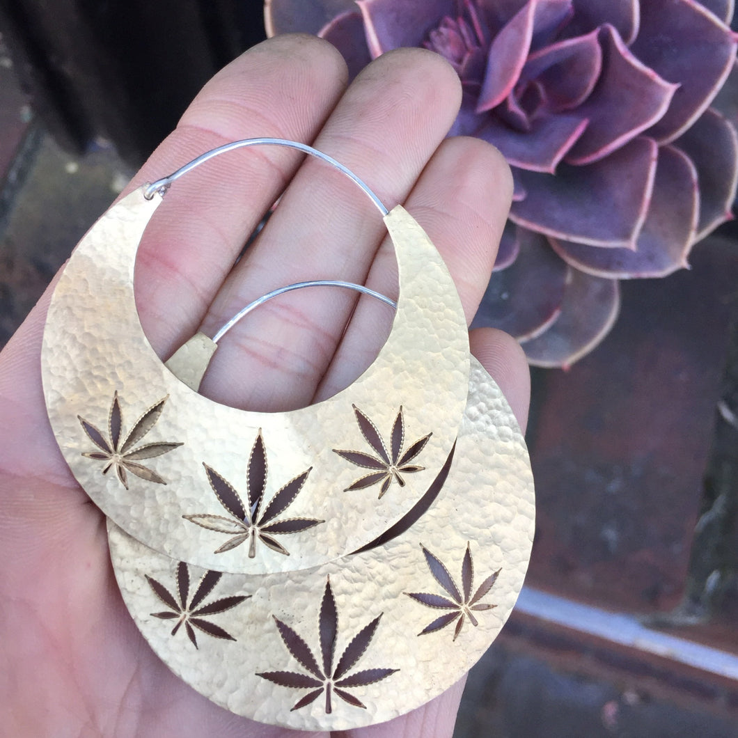 Cannabis Hoop Earring