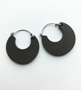 Small Cacao Wooden Hoop Earring