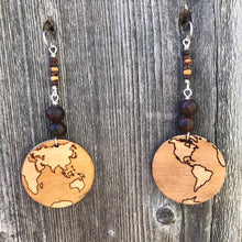 Load image into Gallery viewer, Small Wooden Earth Earring